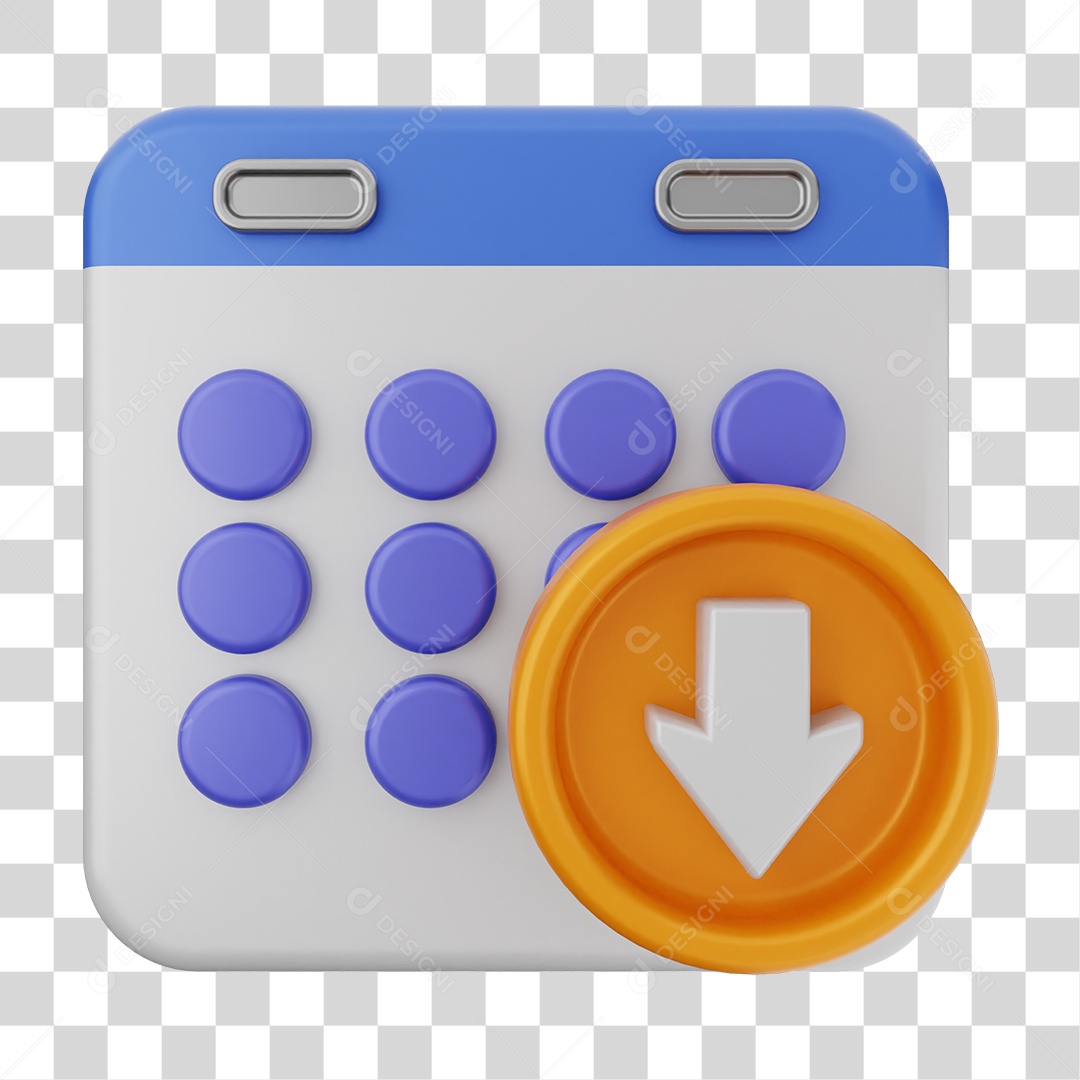 Elemento 3D Calendário Dias Datas PNG Transparente