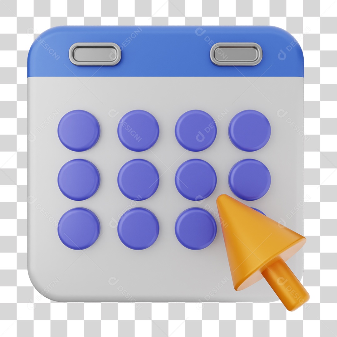 Elemento 3D Calendário Dias Datas PNG Transparente