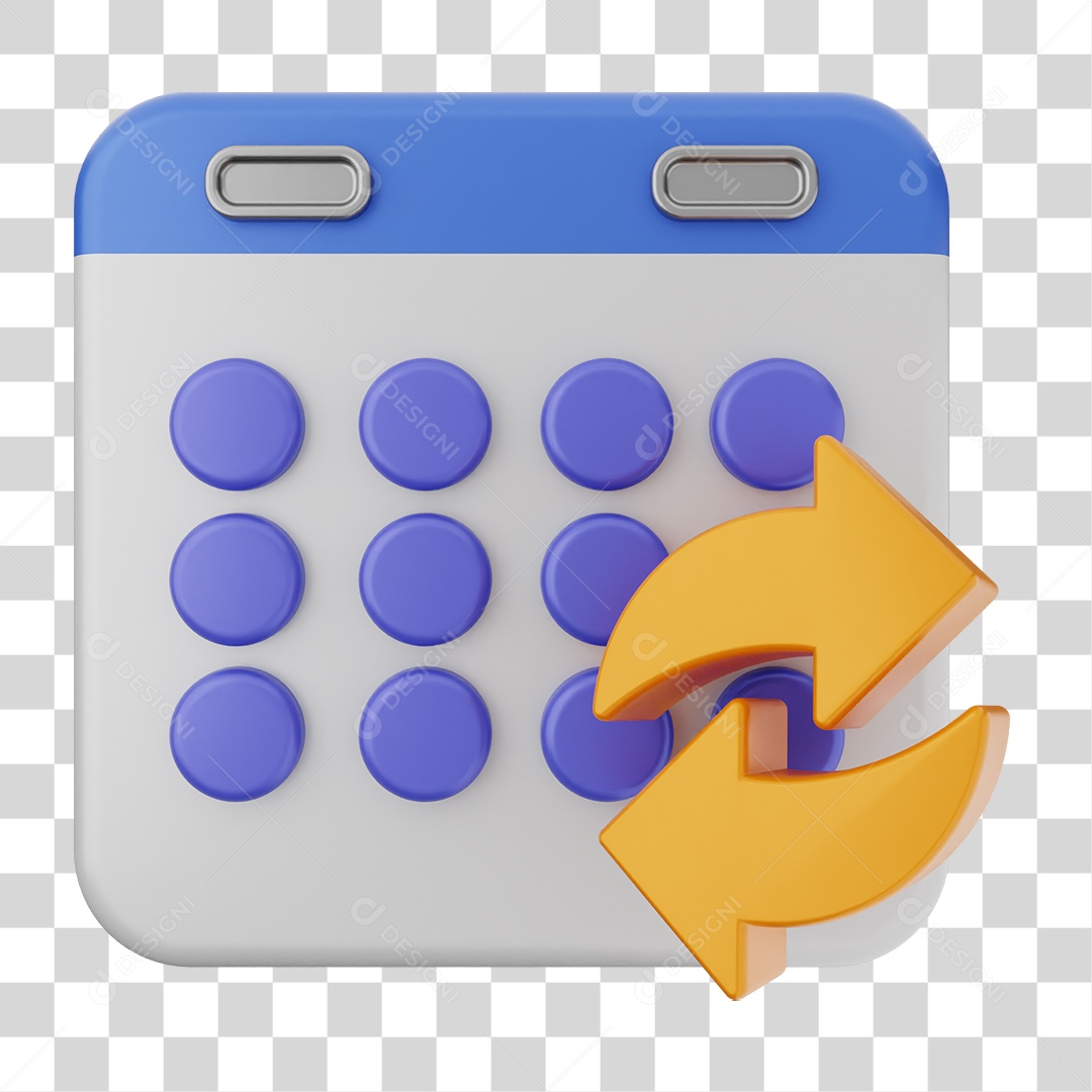 Elemento 3D Calendário Dias Datas PNG Transparente