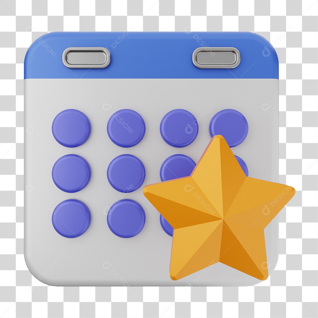 Elemento 3D Calendário Dias Datas PNG Transparente