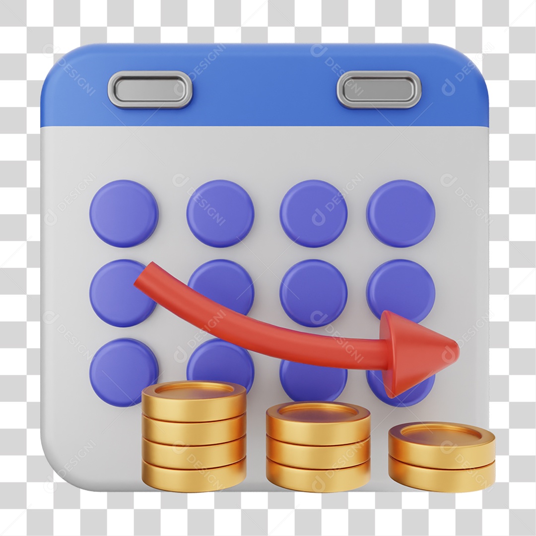 Elemento 3D Calendário Dias Datas PNG Transparente