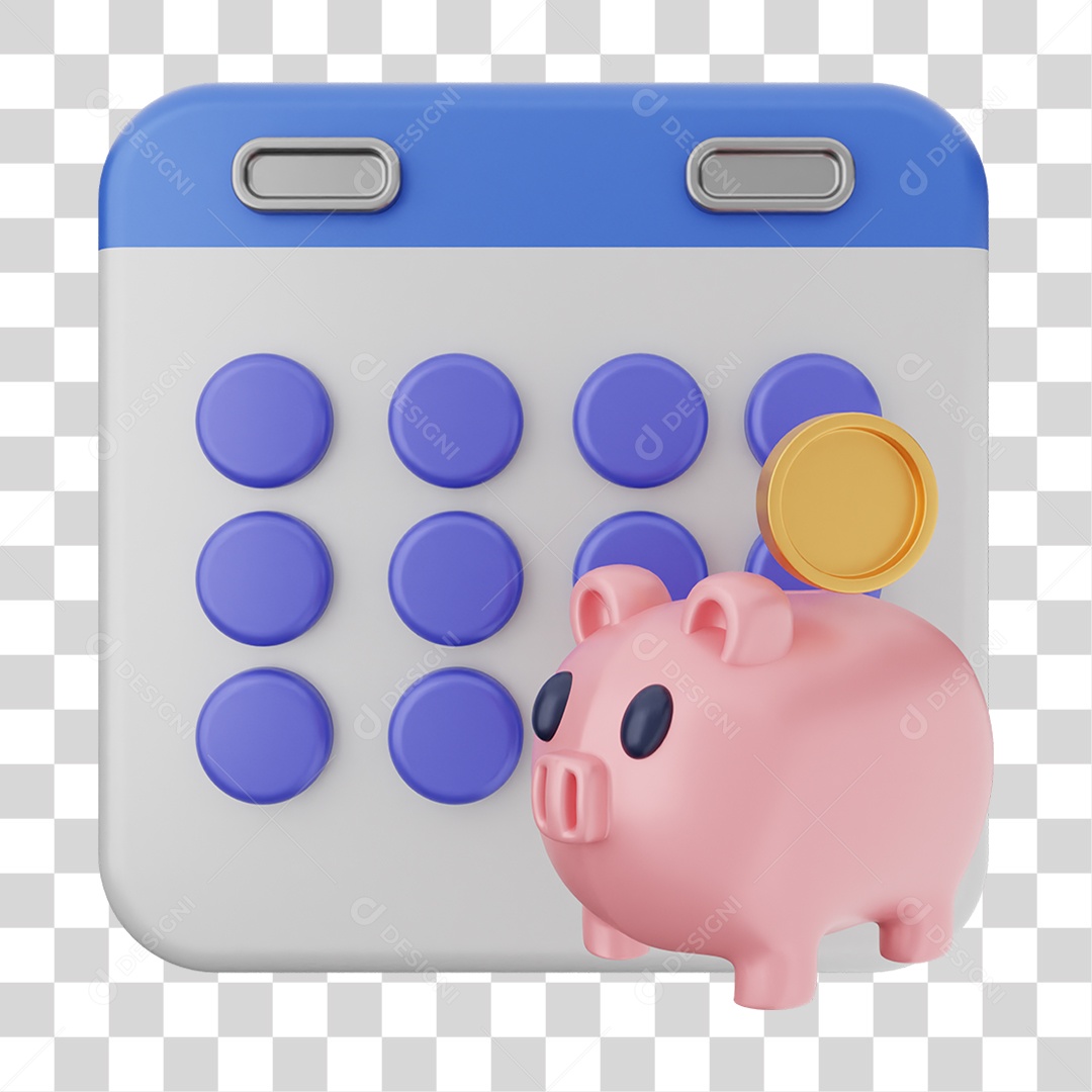 Elemento 3D Calendário Dias Datas PNG Transparente