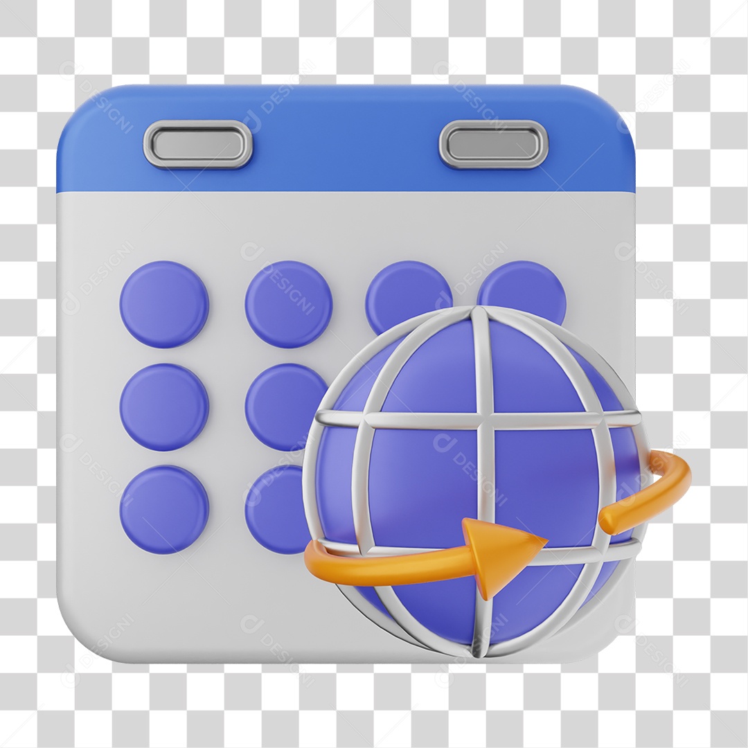 Elemento 3D Calendário Dias Datas PNG Transparente