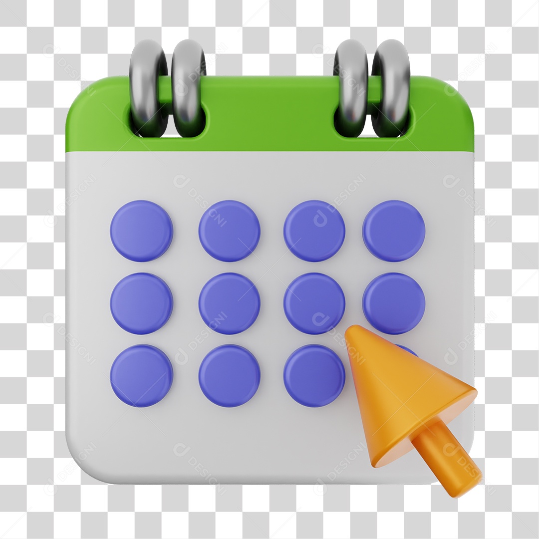 Elemento 3D Calendário Dias Datas PNG Transparente