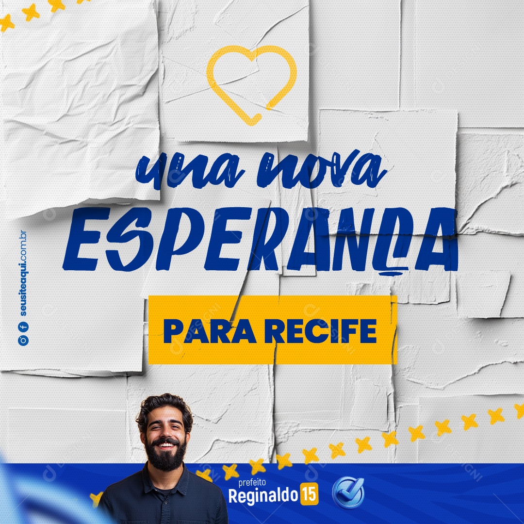 Política uma Nova Esperança para Recife Social Media PSD Editável