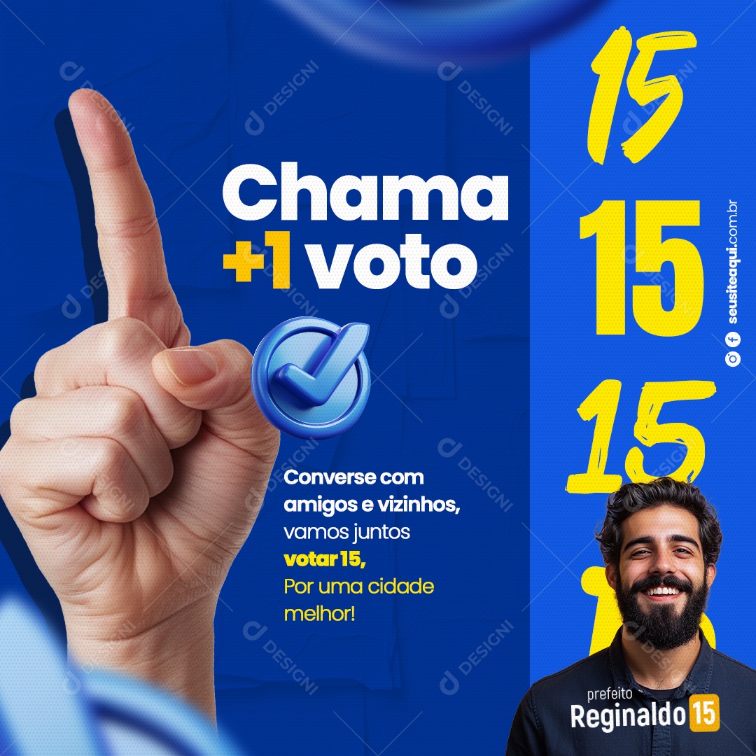 Política Chama mais Voto Social Media PSD Editável