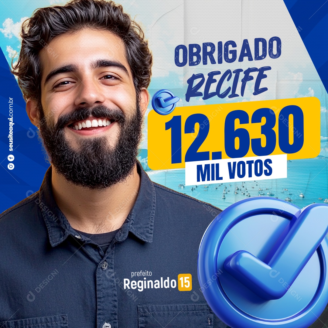 Política Prefeito Reginaldo Social Media PSD Editável