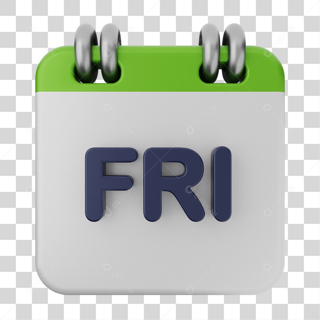 Elemento 3D Calendário Sexta PNG Transparente