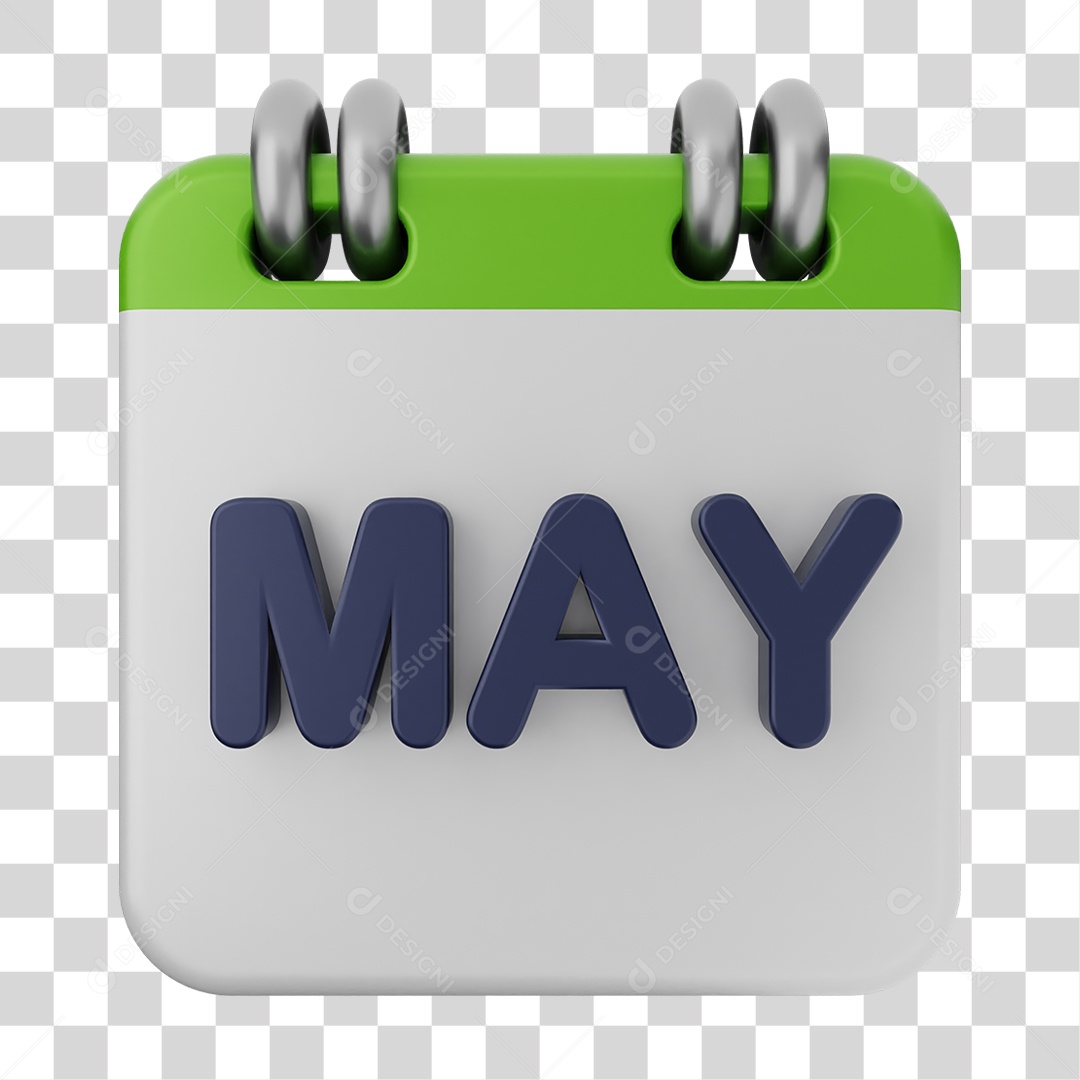 Elemento 3D Calendário Maio PNG Transparente