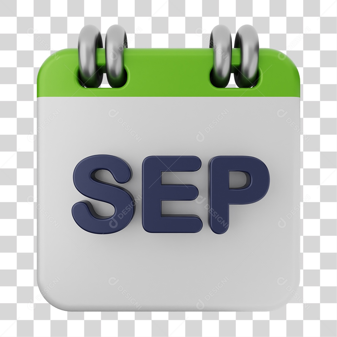 Elemento 3D Calendário Setembro PNG Transparente