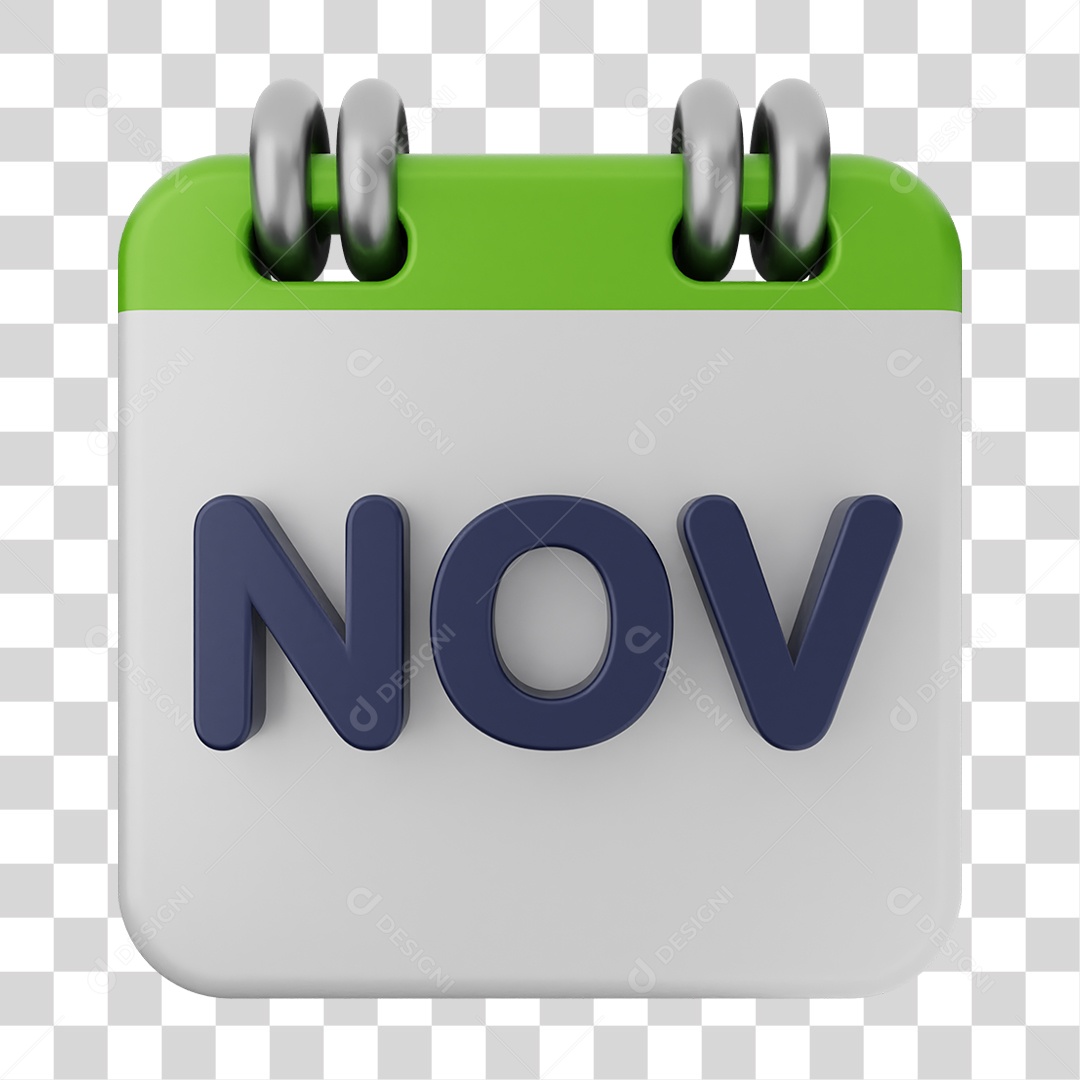 Elemento 3D Calendário Novembro PNG Transparente