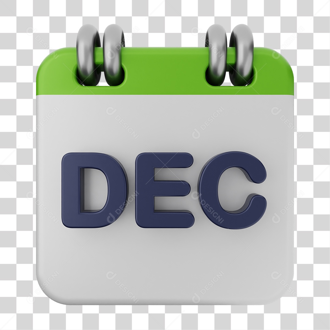 Elemento 3D Calendário Dezembro PNG Transparente