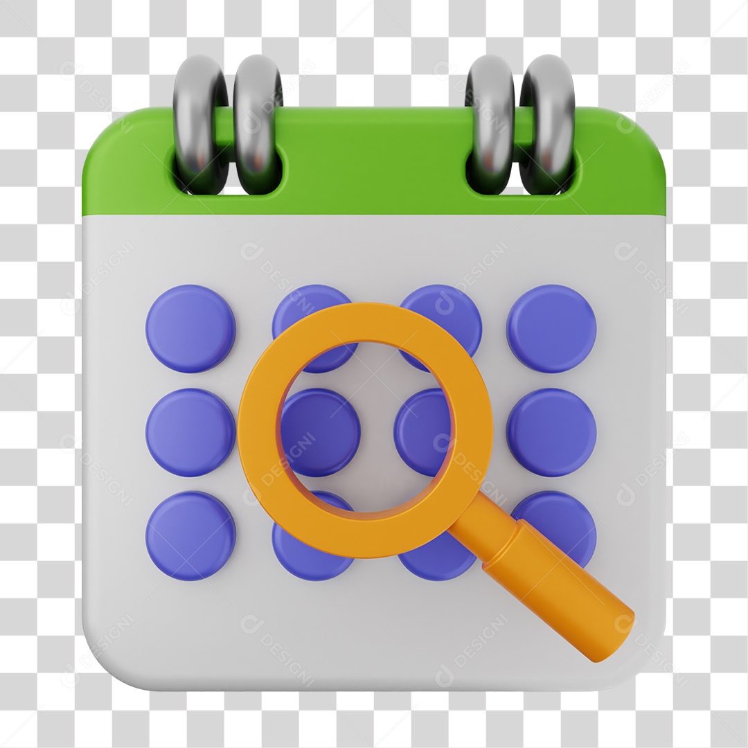 3D Transparent Calendar Dates Days PNG Element