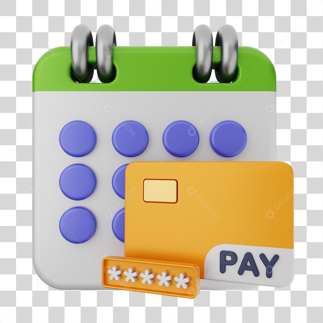 3D Transparent Calendar Dates Days PNG Element