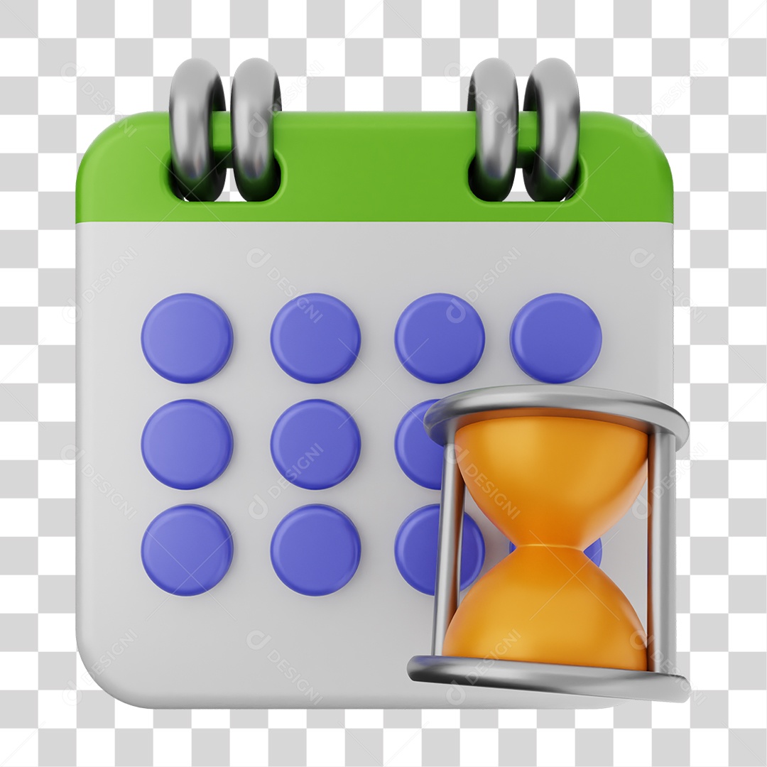 3D Transparent Calendar Dates Days PNG Element
