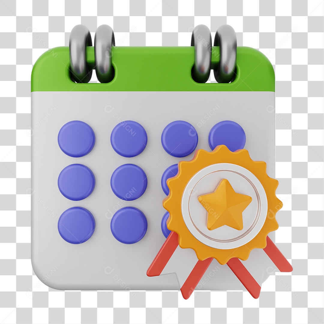 Elemento 3D Calendário Datas Dias PNG Transparente