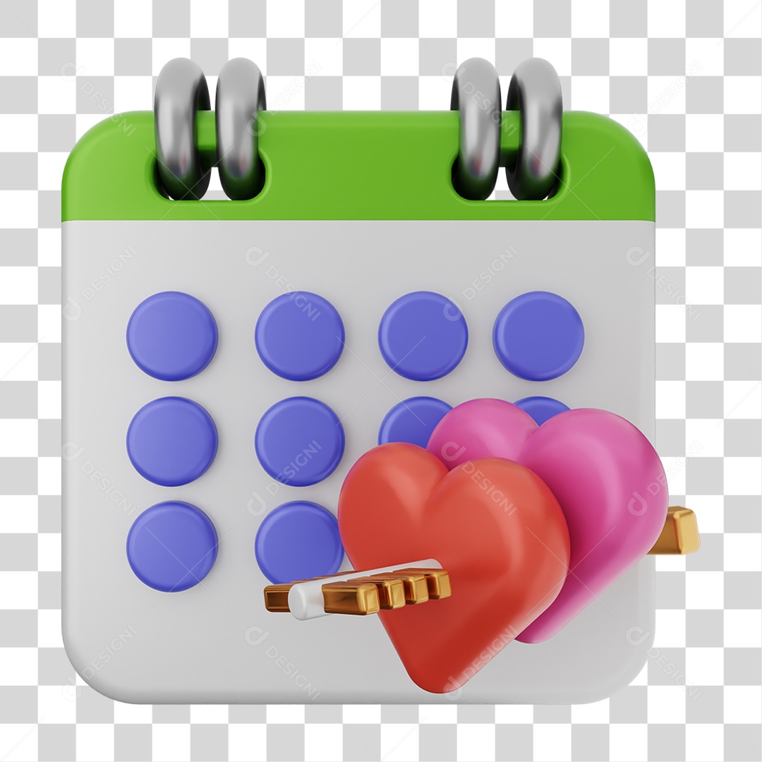 Elemento 3D Calendário Datas Dias PNG Transparente