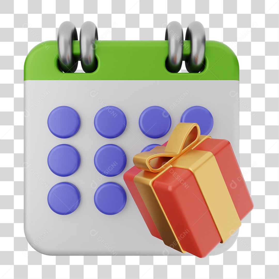 Elemento 3D Calendário Datas Dias PNG Transparente