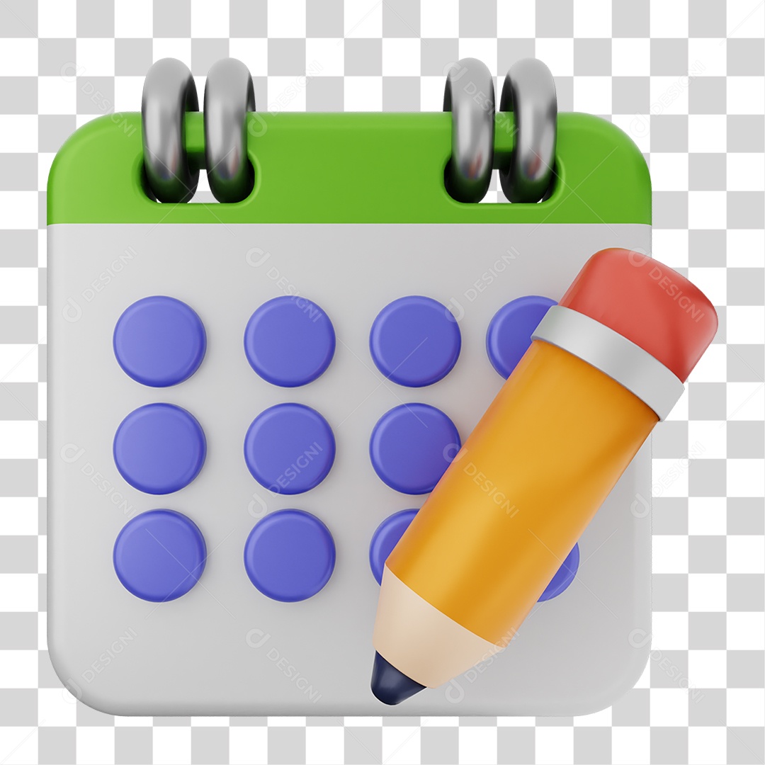 Elemento 3D Calendário Datas Dias PNG Transparente