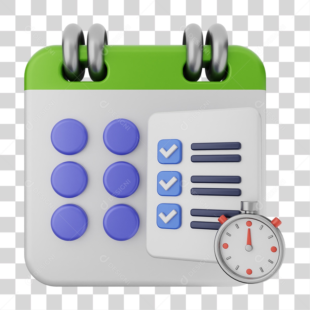 Elemento 3D Calendário Datas Dias PNG Transparente