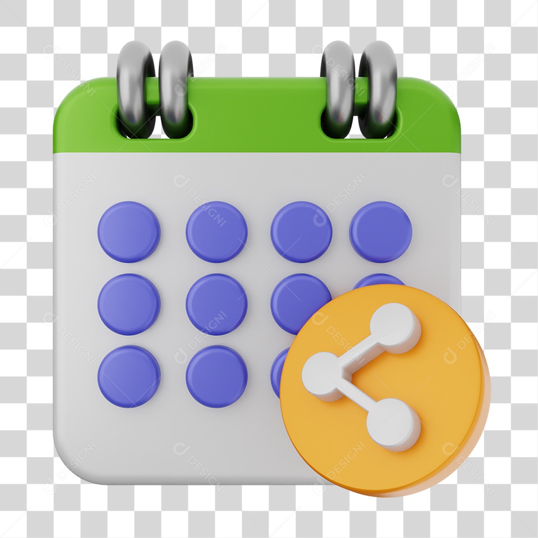 Elemento 3D Calendário Datas Dias PNG Transparente