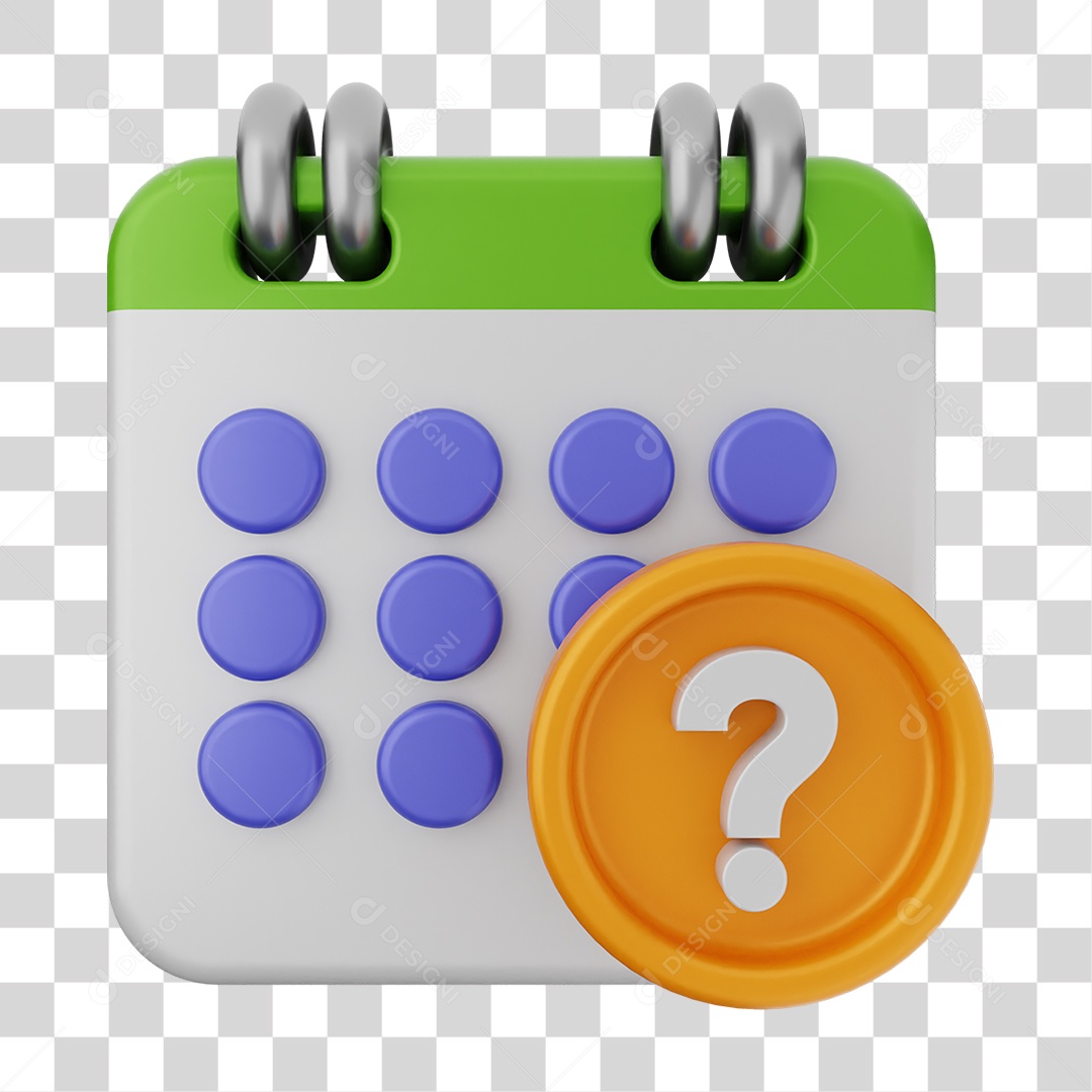 Elemento 3D Calendário Datas Dias PNG Transparente