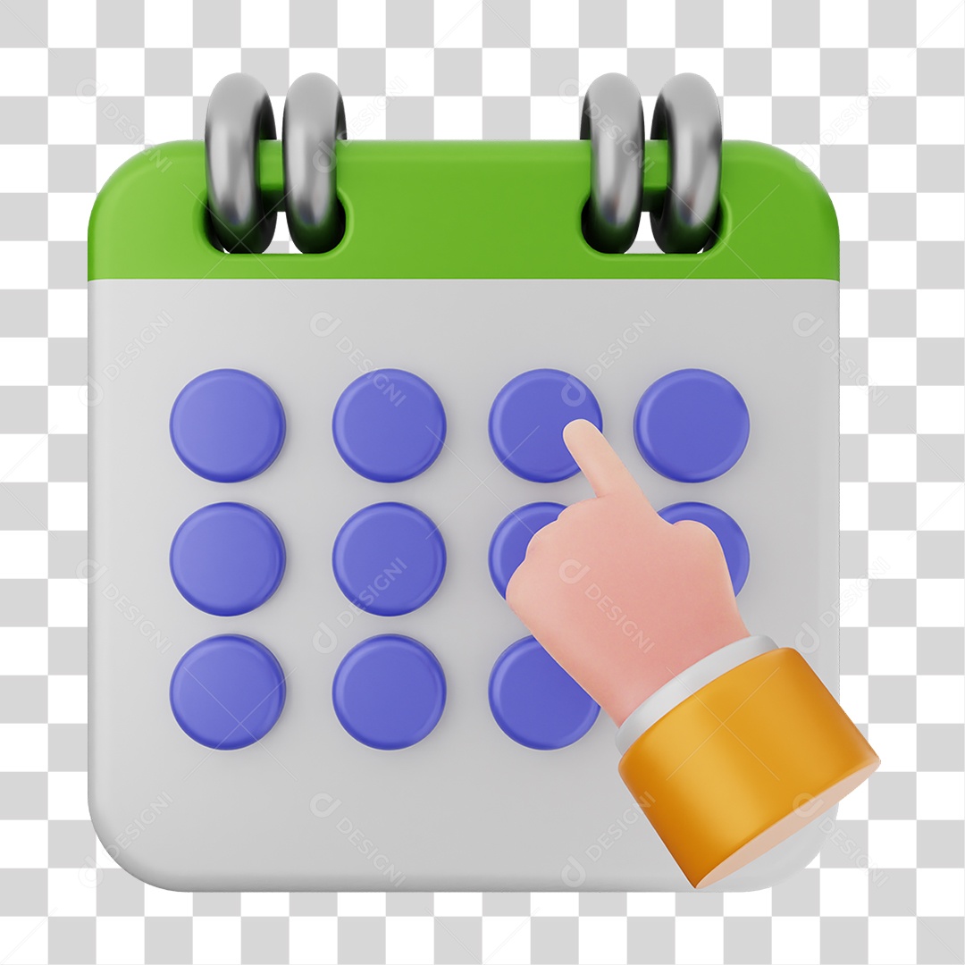 Elemento 3D Calendário Datas Dias PNG Transparente