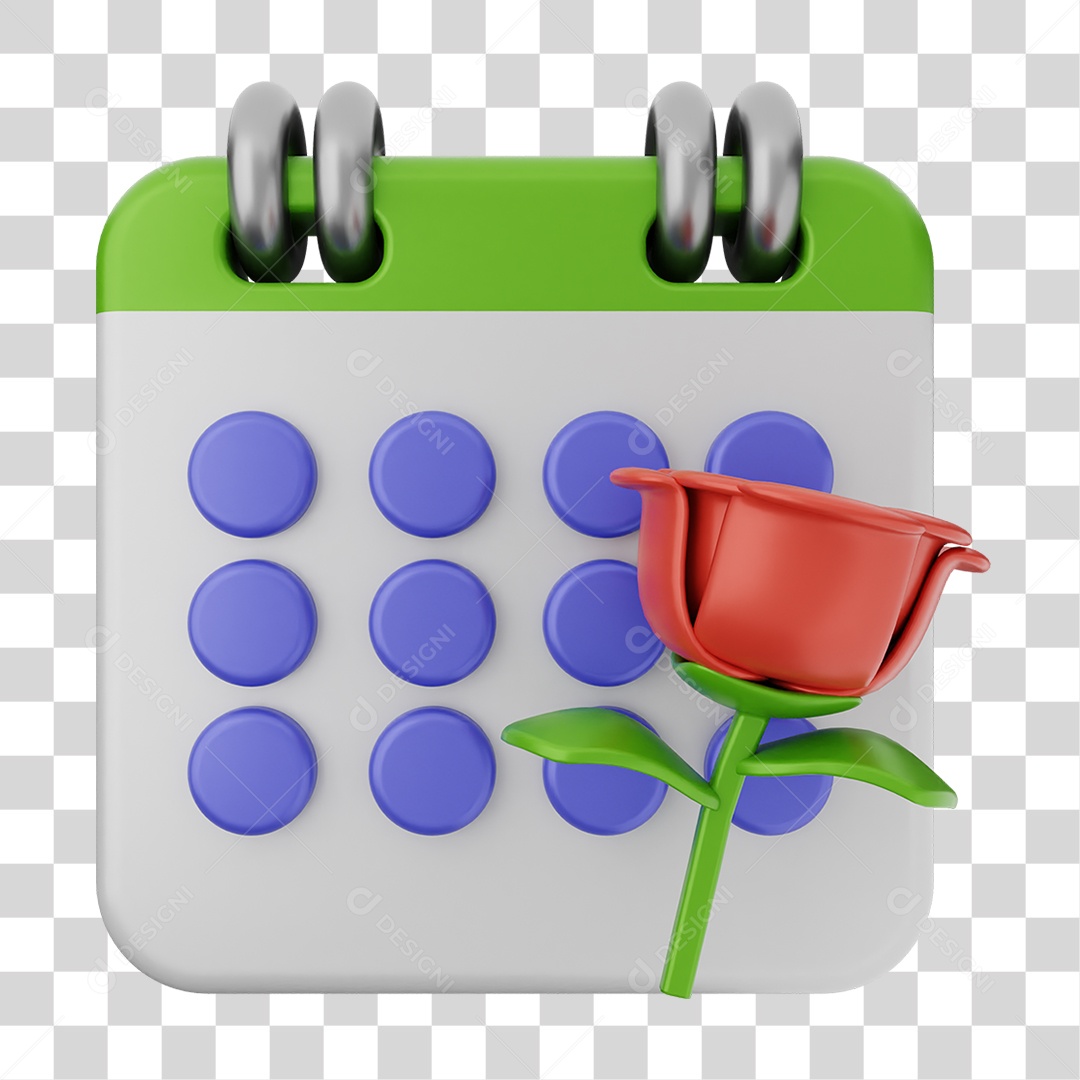 3D Transparent Calendar Dates Days PNG Element