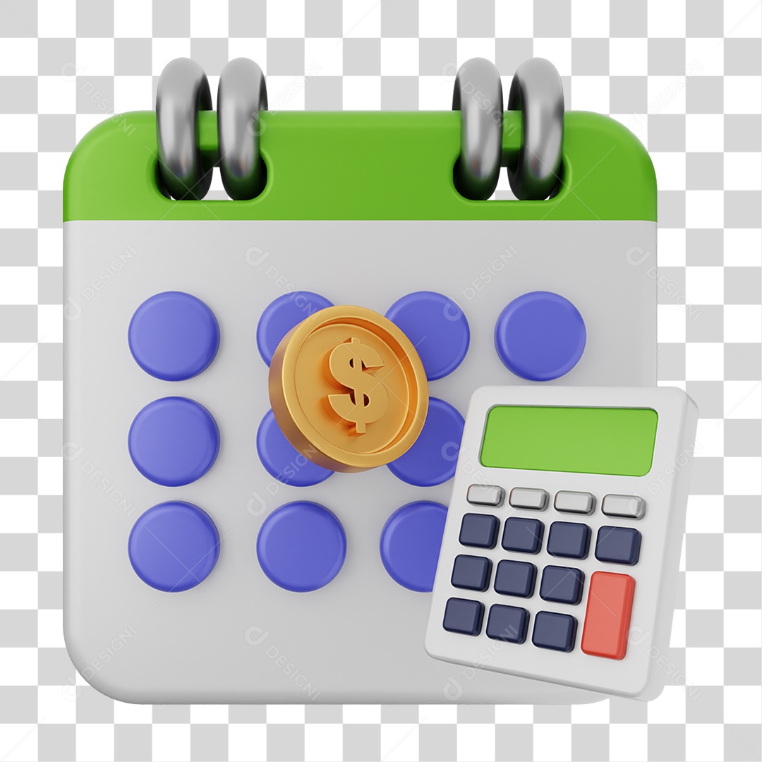 Elemento 3D Calendário Datas Dias PNG Transparente