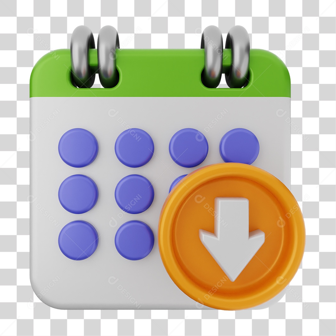 Elemento 3D Calendário Datas Dias PNG Transparente