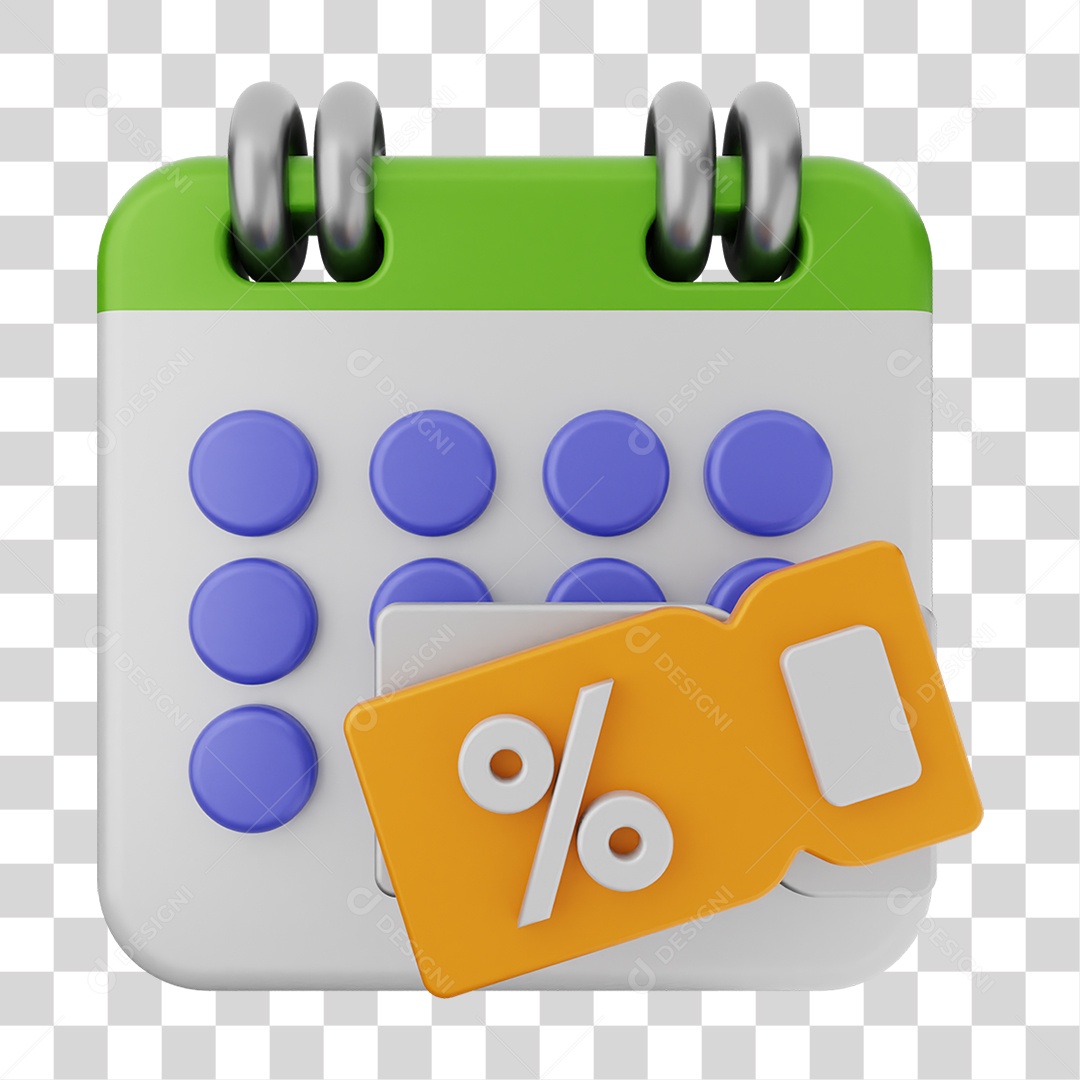 Elemento 3D Calendário Datas Dias PNG Transparente