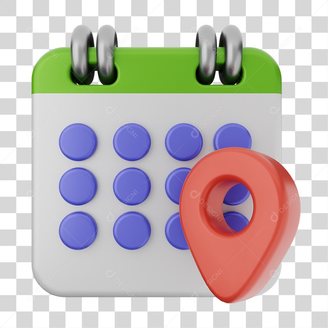 Elemento 3D Calendário Datas Dias PNG Transparente