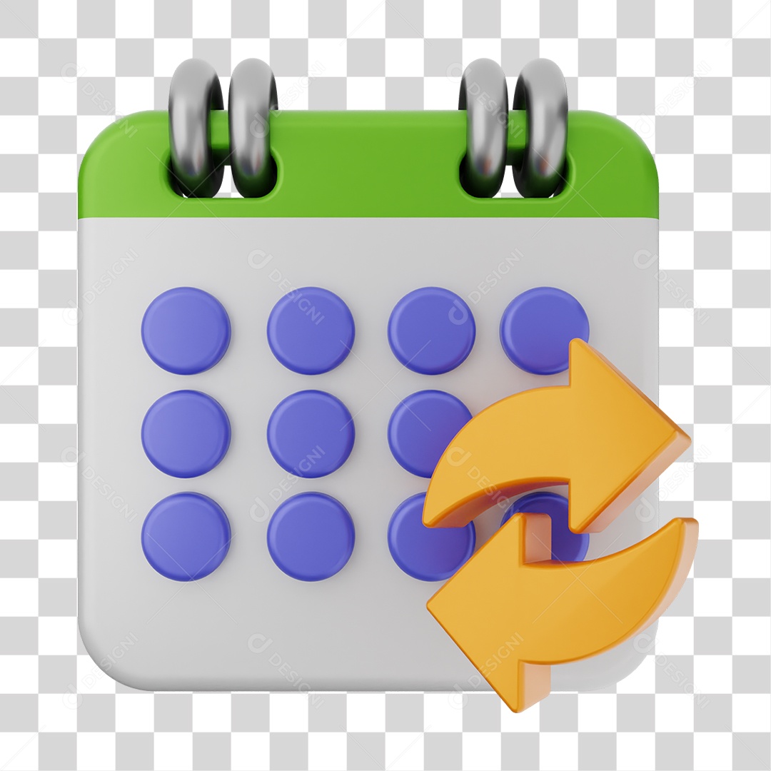 Elemento 3D Calendário Datas Dias PNG Transparente