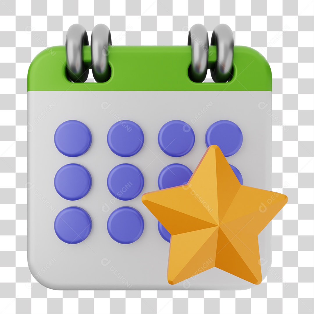 Elemento 3D Calendário Datas Dias PNG Transparente