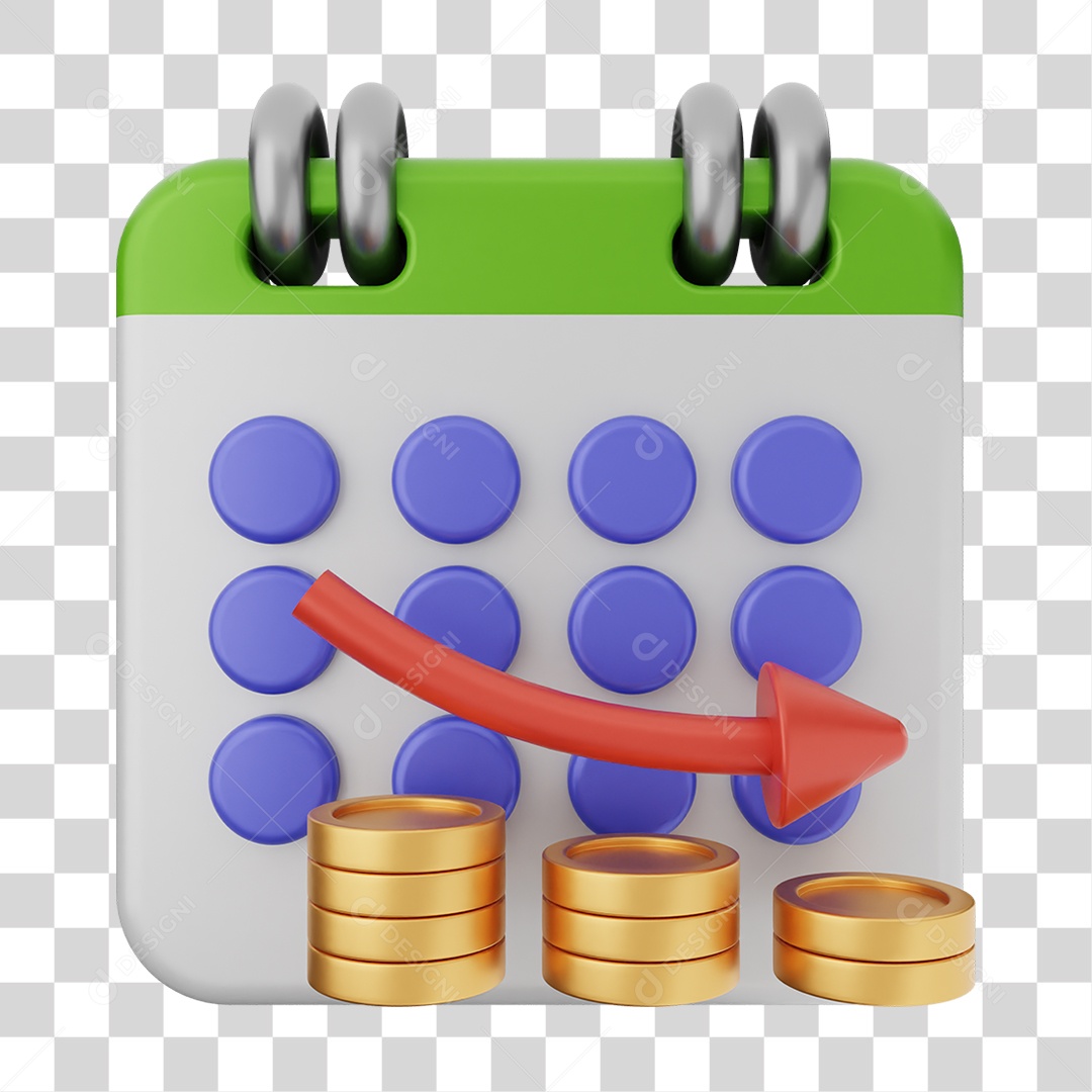 Elemento 3D Calendário Datas Dias PNG Transparente