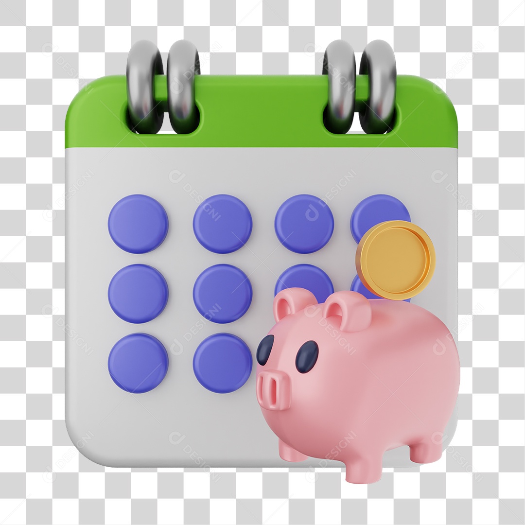 Elemento 3D Calendário Datas Dias PNG Transparente