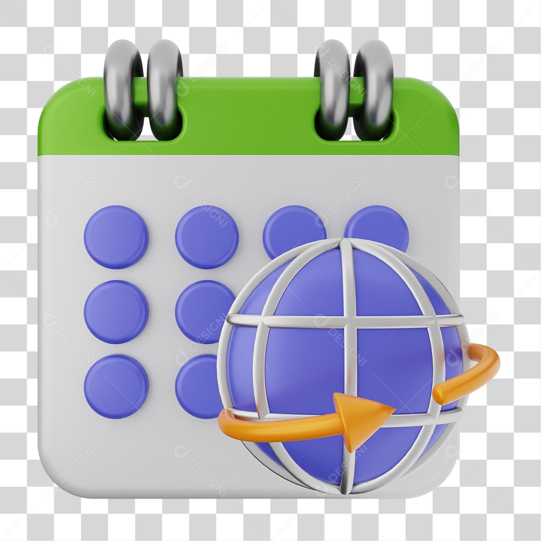 Elemento 3D Calendário Datas Dias PNG Transparente