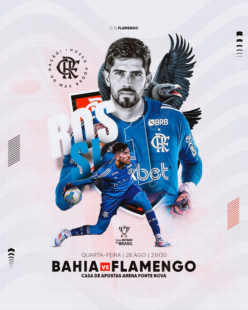 Futebol Bahia x Flamengo Social Media PSD Editável