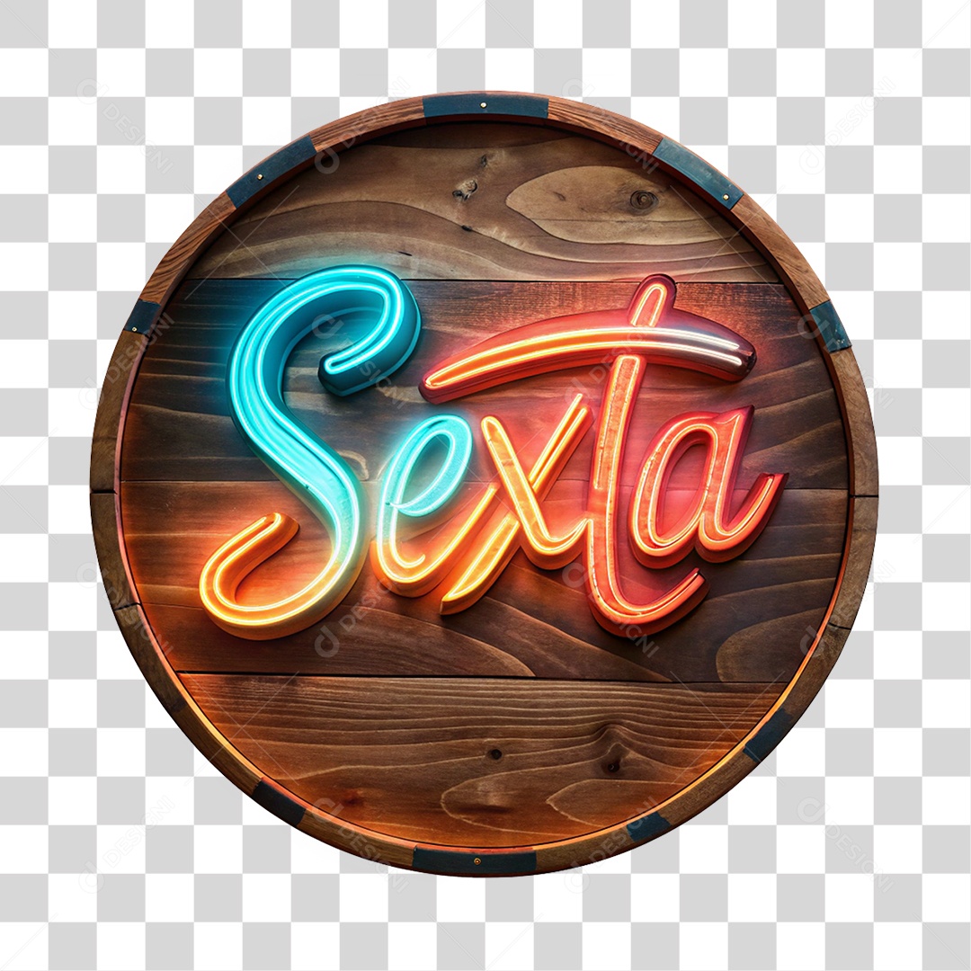 Placa de Madeira Sexta PNG Transparente