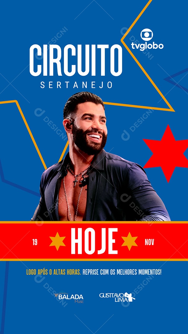 Flyer Gustavo Lima Circuito Social Media PSD Editável