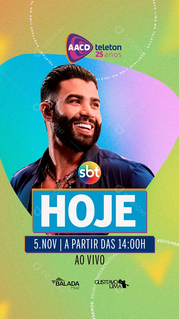 Flyer Gustavo Lima na AACD Social Media PSD Editável