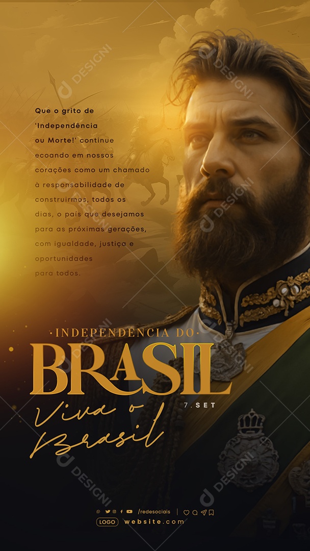 Story Dia da Independência do Brasil 07 de Setembro Viva Social Media PSD Editável