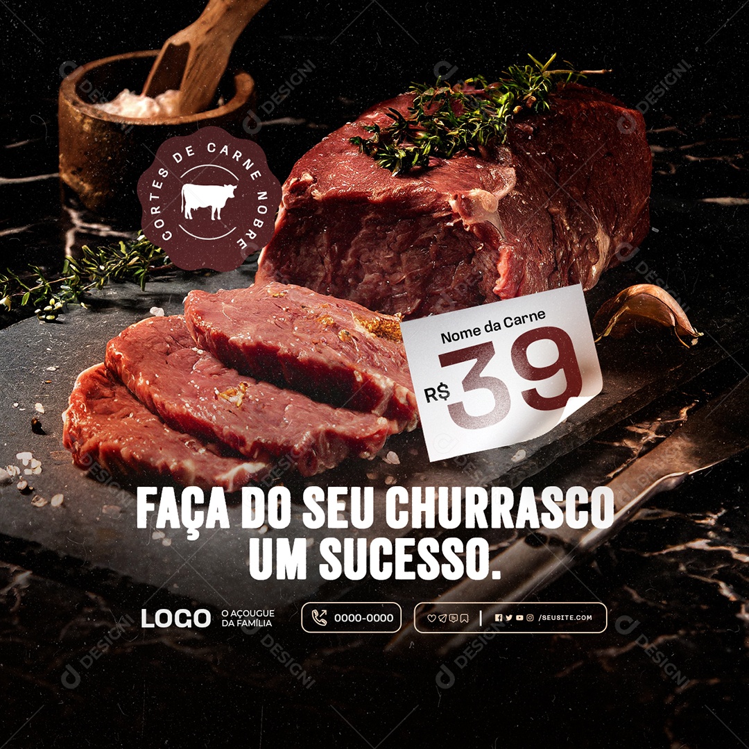 Açougue Faça do Seu Churrasco um Sucesso Social Media PSD Editável