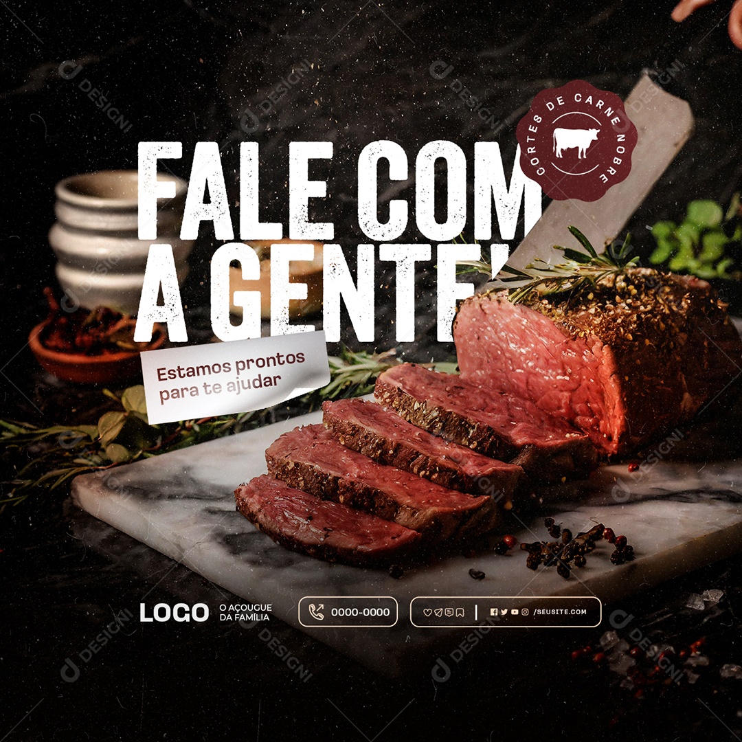 Açougue Fale Com a Gente Social Media PSD Editável