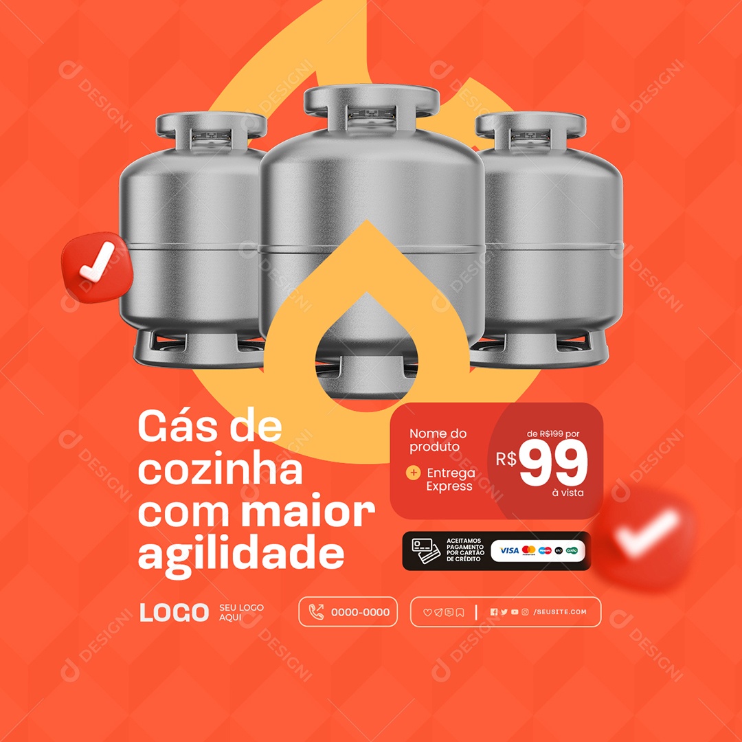 Gás de Cozinha Com Maior Agilidade Social Media PSD Editável