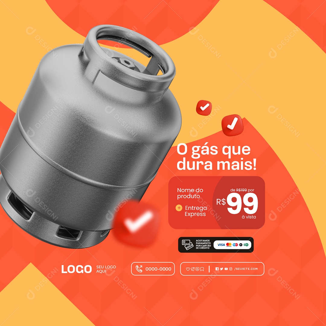 O Gás Que Dura mais Social Media PSD Editável