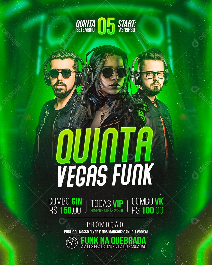 Flyer Quinta Vegas Funk Social Media PSD Editável