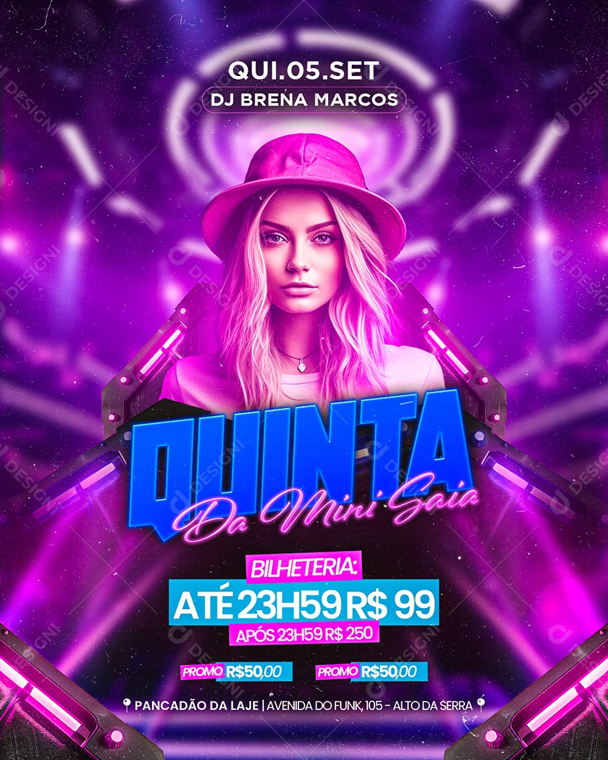 Flyer Quinta Da Mini Saia Social Media PSD Editável