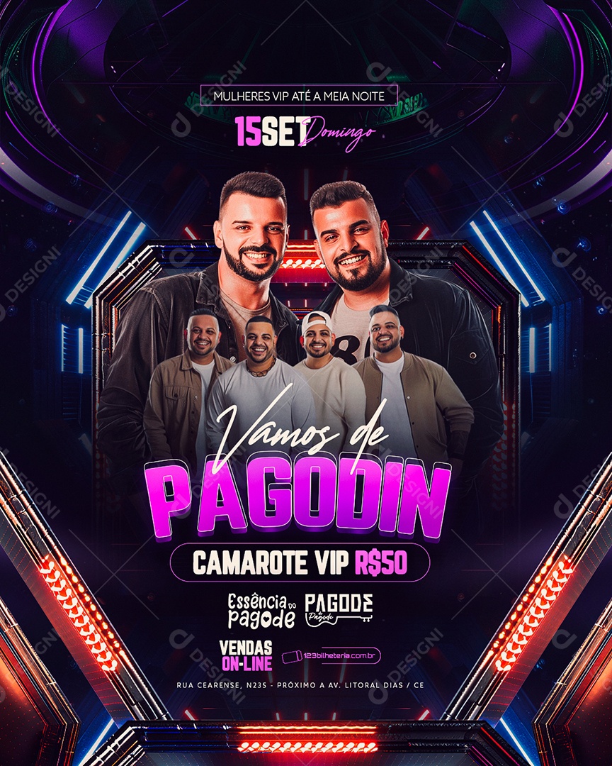 Flyer Vamos de Pagodin Social Media PSD Editável