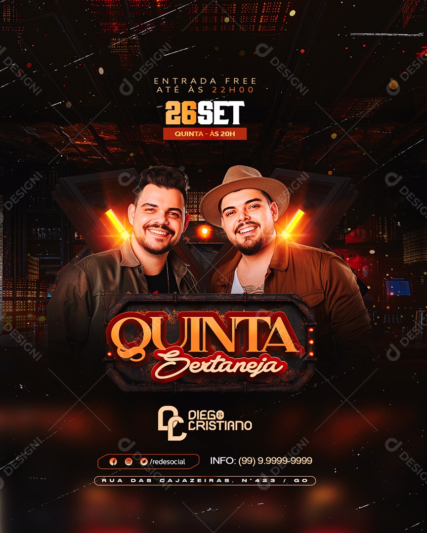 Flyer Quinta Sertaneja Social Media PSD Editável